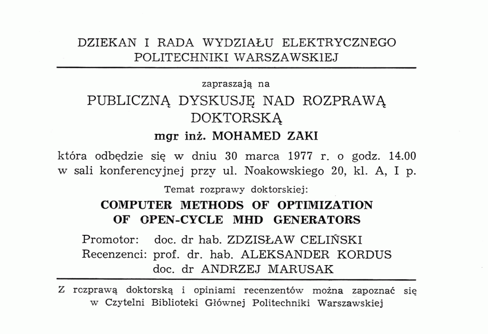 Zaproszenie na obron doktoratu