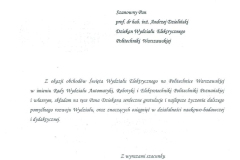 Gratulacje_Swieto-WE-2025_Dziekan-WARiE-PP_Wojciech-Szelag